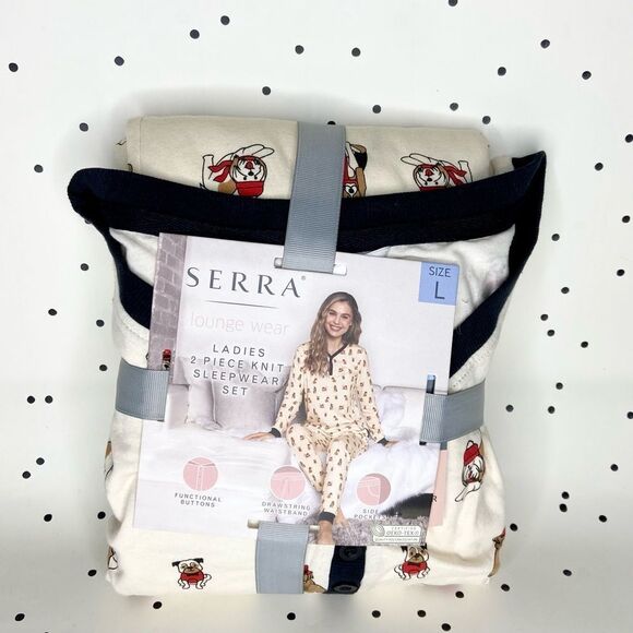 🐶 SERRA 🐶 LADIES 2 PIECE KNIT
SLEEP WEAR SET PJ lounge wear pajamas size L - Picture 6 of 9